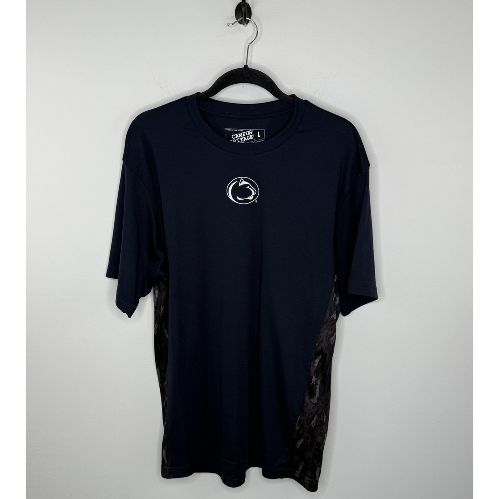 Penn State Nittany Lions Shirt Men's Size Large Blue Campus Heritage Stretch EUC